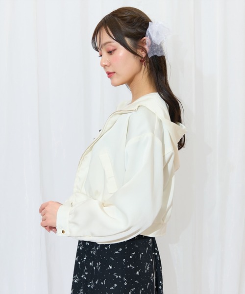 WILLSELECTION(ウィルセレクション)の「リボンポケットブルゾン(ブルゾン・レディース・オフホワイト/ブラック/ピンク/アイボリー・FREE)」の7枚目の写真