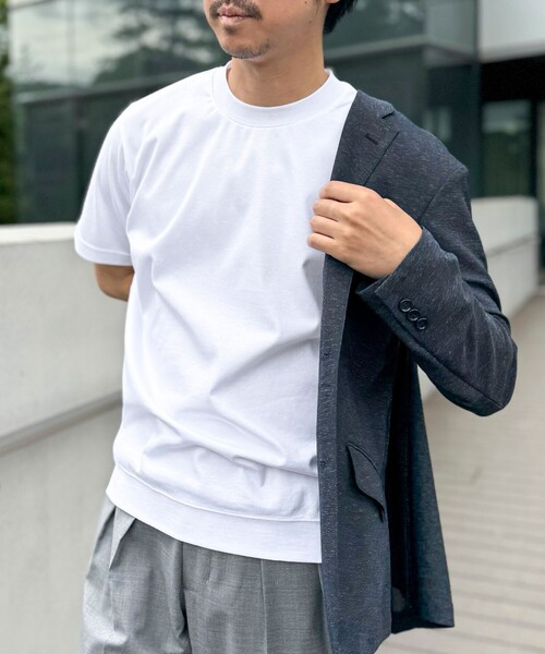 NOLLEY’S(ノーリーズ)の「《ビジカジ対応》シルケットスムースドレスTシャツ 25SS(Tシャツ/カットソー・メンズ・ホワイト/ブラック/グレイッシュベージュ/グレイッシュブルー/チャコールグレー/ブルー/キャメル/ライトグレー・S/M/L/XL/XXL)」の1枚目の写真