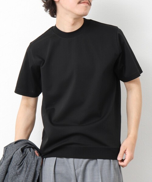 NOLLEY’S(ノーリーズ)の「《ビジカジ対応》シルケットスムースドレスTシャツ 25SS(Tシャツ/カットソー・メンズ・ホワイト/ブラック/グレイッシュベージュ/グレイッシュブルー/チャコールグレー/ブルー/キャメル/ライトグレー・S/M/L/XL/XXL)」の2枚目の写真