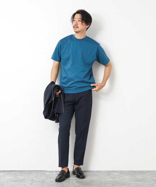 NOLLEY’S(ノーリーズ)の「《ビジカジ対応》シルケットスムースドレスTシャツ 25SS(Tシャツ/カットソー・メンズ・ホワイト/ブラック/グレイッシュベージュ/グレイッシュブルー/チャコールグレー/ブルー/キャメル/ライトグレー・S/M/L/XL/XXL)」の10枚目の写真