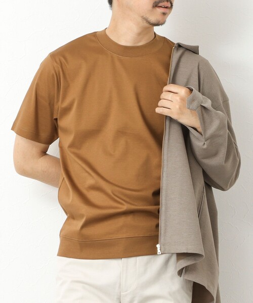 NOLLEY’S(ノーリーズ)の「《ビジカジ対応》シルケットスムースドレスTシャツ 25SS(Tシャツ/カットソー・メンズ・ホワイト/ブラック/グレイッシュベージュ/グレイッシュブルー/チャコールグレー/ブルー/キャメル/ライトグレー・S/M/L/XL/XXL)」の13枚目の写真