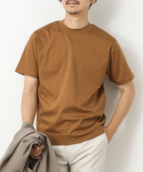 NOLLEY’S(ノーリーズ)の「《ビジカジ対応》シルケットスムースドレスTシャツ 25SS(Tシャツ/カットソー・メンズ・ホワイト/ブラック/グレイッシュベージュ/グレイッシュブルー/チャコールグレー/ブルー/キャメル/ライトグレー・S/M/L/XL/XXL)」の14枚目の写真