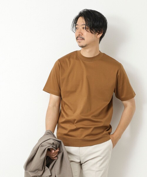 NOLLEY’S(ノーリーズ)の「《ビジカジ対応》シルケットスムースドレスTシャツ 25SS(Tシャツ/カットソー・メンズ・ホワイト/ブラック/グレイッシュベージュ/グレイッシュブルー/チャコールグレー/ブルー/キャメル/ライトグレー・S/M/L/XL/XXL)」の16枚目の写真