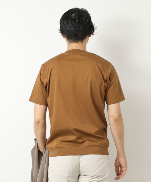 NOLLEY’S(ノーリーズ)の「《ビジカジ対応》シルケットスムースドレスTシャツ 25SS(Tシャツ/カットソー・メンズ・ホワイト/ブラック/グレイッシュベージュ/グレイッシュブルー/チャコールグレー/ブルー/キャメル/ライトグレー・S/M/L/XL/XXL)」の18枚目の写真