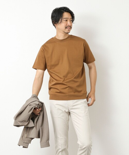 NOLLEY’S(ノーリーズ)の「《ビジカジ対応》シルケットスムースドレスTシャツ 25SS(Tシャツ/カットソー・メンズ・ホワイト/ブラック/グレイッシュベージュ/グレイッシュブルー/チャコールグレー/ブルー/キャメル/ライトグレー・S/M/L/XL/XXL)」の19枚目の写真