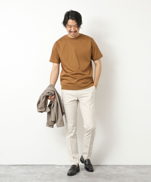 NOLLEY’S(ノーリーズ)の「《ビジカジ対応》シルケットスムースドレスTシャツ 25SS(Tシャツ/カットソー・メンズ・ホワイト/ブラック/グレイッシュベージュ/グレイッシュブルー/チャコールグレー/ブルー/キャメル/ライトグレー・S/M/L/XL/XXL)」の20枚目の写真