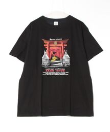 JIN plus（ジンプラス）の「伏見稲荷（黒） JIN+　ブラック半袖Tシャツ（Tシャツ/カットソー）」