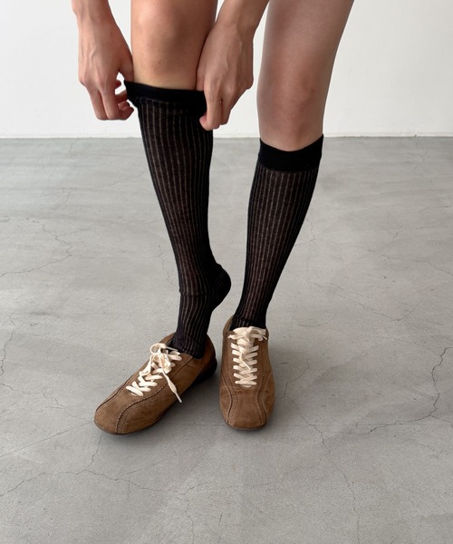 CANAL JEAN(キャナルジーン)の「El mar シアーリブハイソックス(ソックス/靴下・レディース・ホワイト/グレー/ブラック・ONE SIZE)」の7枚目の写真