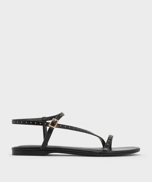 CHARLES & KEITH(チャールズ & キース)の「アンクルストラップ サンダル(サンダル・レディース・ホワイトゴールド/ブラック・26.5cm/25.5cm/25cm/24.5cm/23.5cm/23cm/22.5cm/22cm)」の2枚目の写真