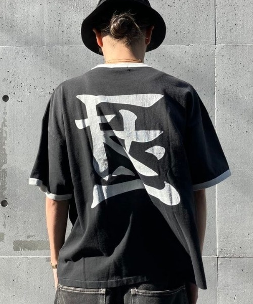 セール】F-LAGSTUF-F / RINGER TEE(KANJI LOGO)（Tシャツ