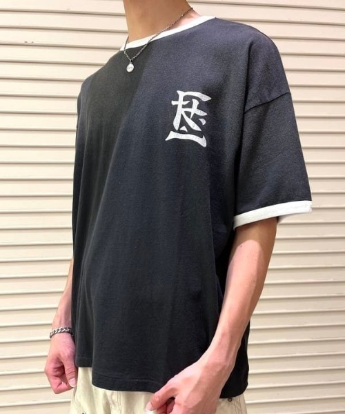 セール】F-LAGSTUF-F / RINGER TEE(KANJI LOGO)（Tシャツ