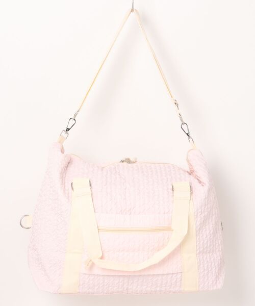 Collection パイソン　バッグ　ホワイト　ピンク セール】Liaa/ぽこぽこ ボストン キャリーオントラベルバッグ A18576