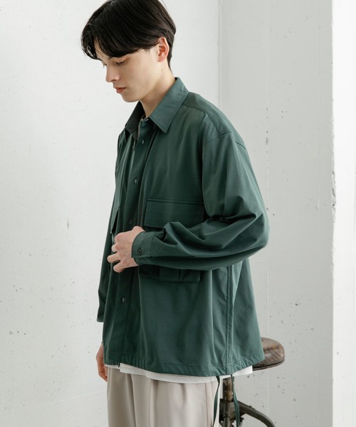 セール】ドットメッシュダブルポケットロングスリーブシャツ（シャツ