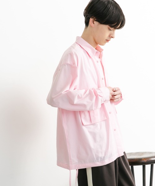 セール】ドットメッシュダブルポケットロングスリーブシャツ（シャツ