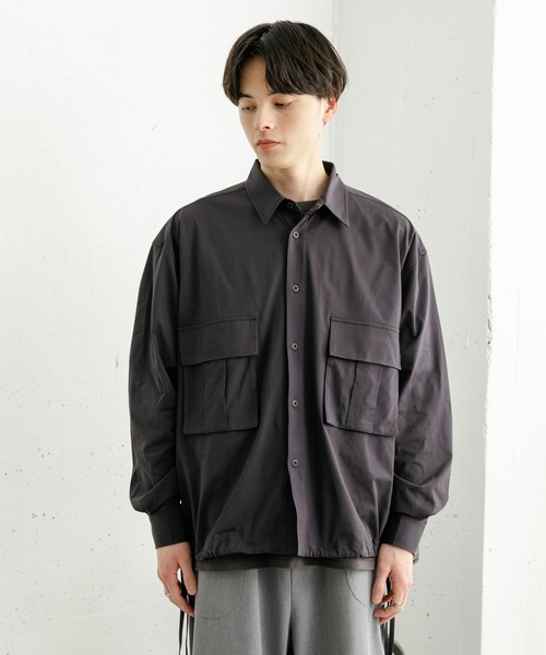 SENSE OF PLACE by URBAN RESEARCH（センスオブプレイスバイアーバンリサーチ）の「ドットメッシュダブルポケットロングスリーブシャツ（シャツ/ブラウス・メンズ・ライトピンク/チャコールグレー/グリーン・MEDIUM/LARGE）」の16枚目の写真