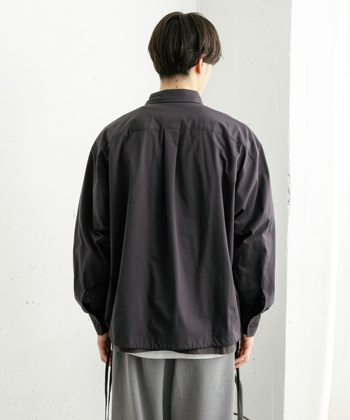 セール】ドットメッシュダブルポケットロングスリーブシャツ（シャツ