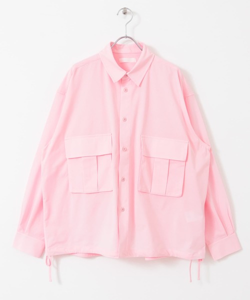 SENSE OF PLACE by URBAN RESEARCH（センスオブプレイスバイアーバンリサーチ）の「ドットメッシュダブルポケットロングスリーブシャツ（シャツ/ブラウス・メンズ・ライトピンク/チャコールグレー/グリーン・MEDIUM/LARGE）」の11枚目の写真