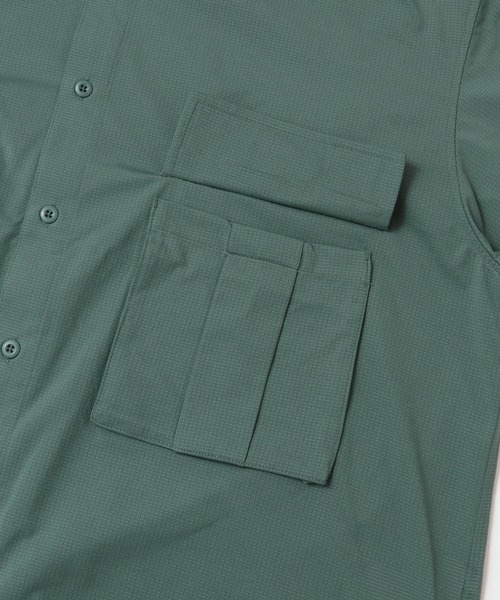 SENSE OF PLACE by URBAN RESEARCH（センスオブプレイスバイアーバンリサーチ）の「ドットメッシュダブルポケットロングスリーブシャツ（シャツ/ブラウス・メンズ・ライトピンク/チャコールグレー/グリーン・MEDIUM/LARGE）」の6枚目の写真