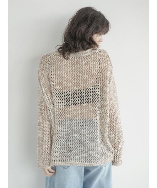 FIKA.(フィーカ)の「Mesh pullover knit(ニット/セーター・レディース・ベージュ/ライム・FREE)」の5枚目の写真