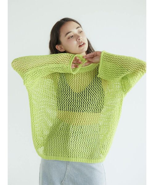 FIKA.(フィーカ)の「Mesh pullover knit(ニット/セーター・レディース・ベージュ/ライム・FREE)」の13枚目の写真