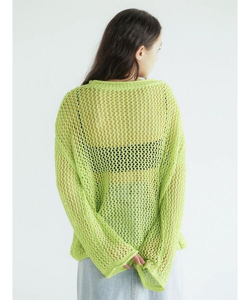 FIKA.(フィーカ)の「Mesh pullover knit(ニット/セーター・レディース・ベージュ/ライム・FREE)」の7枚目の写真