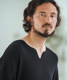 mlt5148-Honeycomb Fabric 3-4 Sleeve Pullover 7分袖プルオーバー