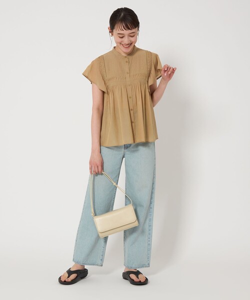 ブラウス シャツ クラフト スタンドカラー ブラウス レディース クラフト スタンドカラー ブラウス（シャツ/ブラウス）｜green