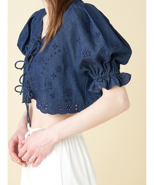 FURFUR（ファーファー）の「カットワーク刺繍リボンブラウス（シャツ/ブラウス・レディース・ブラック/ホワイト/ブルー・FREE）」の12枚目の写真