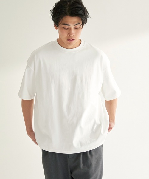 coca(coca)(コカ)の「EASYTECHスムースラウンドTシャツ(Tシャツ/カットソー・メンズ・ホワイト/チャコール・XL/M/L)」の8枚目の写真
