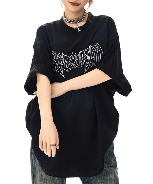 ARULE(アルール)の「A'GEM/9 × .kom 『ARULE/アルール』 汚し加工BIG半袖Tシャツ(Tシャツ/カットソー・メンズ・ブラック/グレー・M)」の17枚目の写真
