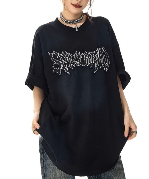 ARULE(アルール)の「A'GEM/9 × .kom 『ARULE/アルール』 汚し加工BIG半袖Tシャツ(Tシャツ/カットソー・メンズ・ブラック/グレー・M)」の18枚目の写真