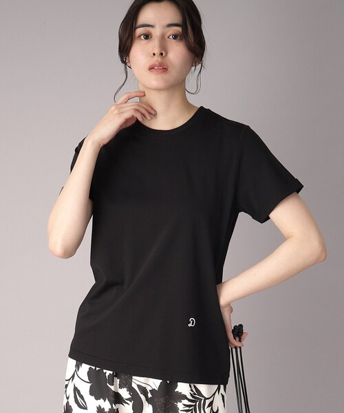 DRESSTERIOR(ドレステリア)の「【洗える】シルクブレンドポンチTシャツ(Tシャツ/カットソー・レディース・ホワイト/チャコールグレー/ブラック・38/36/34)」の3枚目の写真