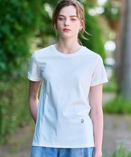 DRESSTERIOR(ドレステリア)の「【洗える】シルクブレンドポンチTシャツ(Tシャツ/カットソー・レディース・ホワイト/チャコールグレー/ブラック・38/36/34)」の12枚目の写真