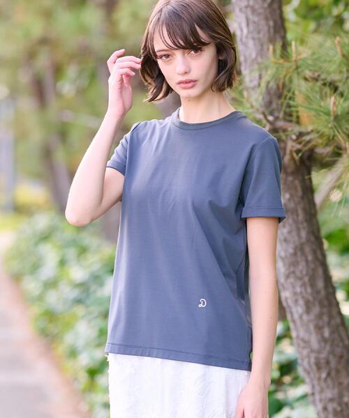DRESSTERIOR(ドレステリア)の「【洗える】シルクブレンドポンチTシャツ(Tシャツ/カットソー・レディース・ホワイト/チャコールグレー/ブラック・38/36/34)」の16枚目の写真