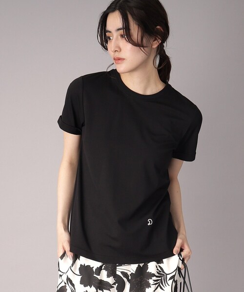 DRESSTERIOR(ドレステリア)の「【洗える】シルクブレンドポンチTシャツ(Tシャツ/カットソー・レディース・ホワイト/チャコールグレー/ブラック・38/36/34)」の7枚目の写真