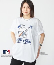 SHIPS: PEANUTS×MLB プリント Tシャツ