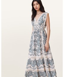 ALLSAINTS（オールセインツ）の「XANTHE LACE-TRIMMED MAXI DRESS | XANTHE レース トリム マキシ ドレス・ワンピース（ワンピース）」