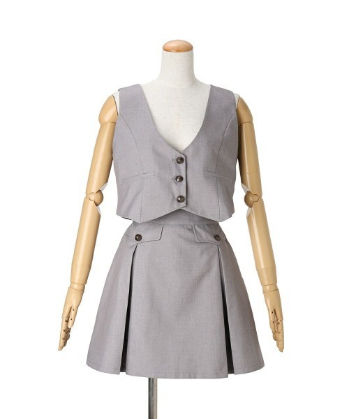 F i.n.t（フィント）の「ディープネックベストセットアップ/ fint　フィント（セットアップ・レディース・モーブ系/グレー・FREE）」の6枚目の写真