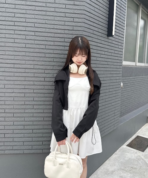 mellowneon（メロウネオン）の「2wayドロストシャツブルゾン（シャツ/ブラウス・レディース・ホワイト/ブラック/グレー・FREE）」の12枚目の写真