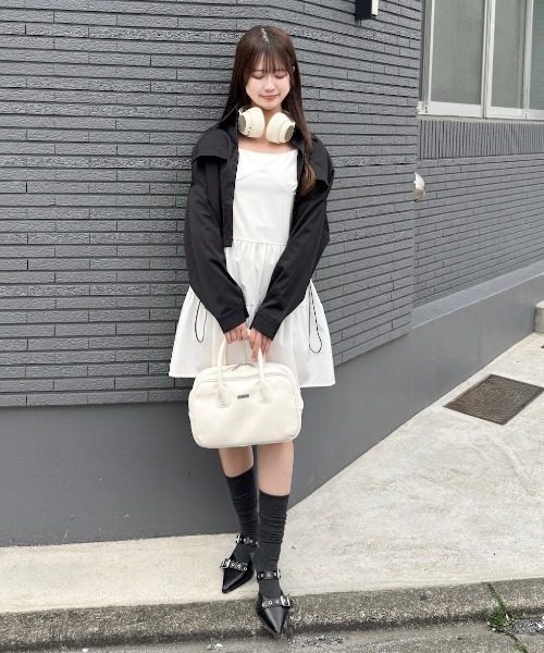 mellowneon（メロウネオン）の「2wayドロストシャツブルゾン（シャツ/ブラウス・レディース・ホワイト/ブラック/グレー・FREE）」の11枚目の写真