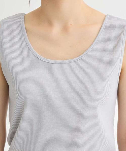 Green　Parks（グリーンパークス）の「前後2Way ラメリブタンクトップ（タンクトップ・レディース・ブルー/ホワイト/ライトグレー・FREE）」の10枚目の写真