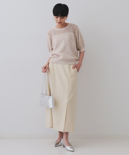 OPAQUE.CLIP（オペークドットクリップ）の「MIXヤーンカラーニット【洗濯機洗い可／抗ピル】（ニット/セーター・レディース・ベージュ系3/ネイビー系3・38/40/42）」の4枚目の写真