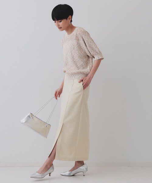 OPAQUE.CLIP（オペークドットクリップ）の「MIXヤーンカラーニット【洗濯機洗い可／抗ピル】（ニット/セーター・レディース・ベージュ系3/ネイビー系3・38/40/42）」の5枚目の写真