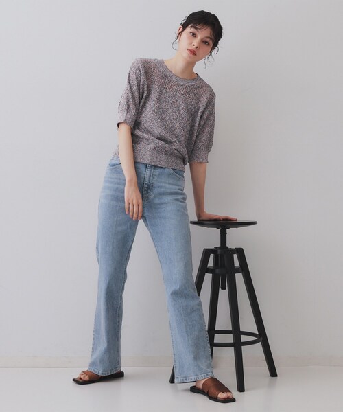 OPAQUE.CLIP（オペークドットクリップ）の「MIXヤーンカラーニット【洗濯機洗い可／抗ピル】（ニット/セーター・レディース・ベージュ系3/ネイビー系3・38/40/42）」の9枚目の写真