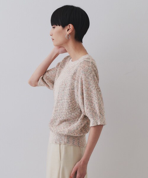 OPAQUE.CLIP（オペークドットクリップ）の「MIXヤーンカラーニット【洗濯機洗い可／抗ピル】（ニット/セーター・レディース・ベージュ系3/ネイビー系3・38/40/42）」の12枚目の写真