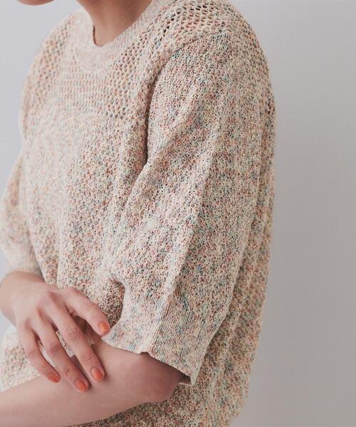 OPAQUE.CLIP（オペークドットクリップ）の「MIXヤーンカラーニット【洗濯機洗い可／抗ピル】（ニット/セーター・レディース・ベージュ系3/ネイビー系3・38/40/42）」の15枚目の写真