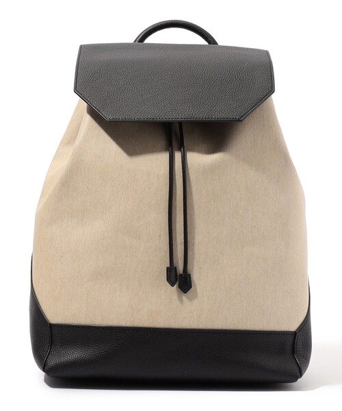 TOMORROWLAND （トゥモローランド）の「TOMORROWLAND キャンバスレザーコンビ バックパック（バックパック/リュック・メンズ・ブラック系その他・FREE）」の2枚目の写真