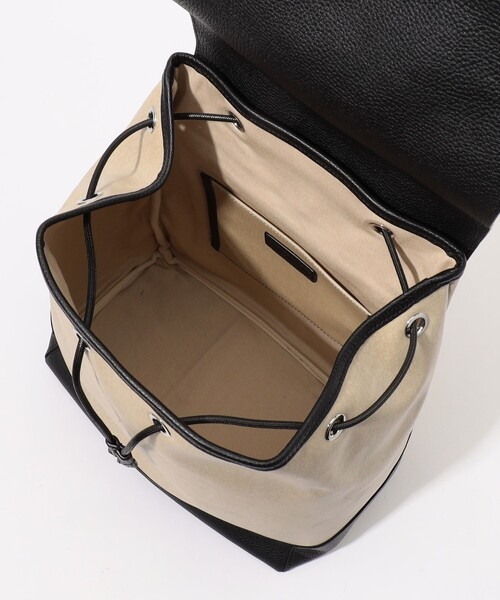 TOMORROWLAND / キャンバスレザーコンビバックパック/リュック/キャンバス/クリーム TOMORROWLAND キャンバスレザーコンビ バックパック（バックパック