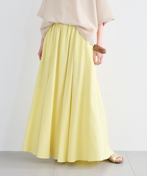 BARNYARDSTORM（バンヤードストーム）の「BARNYARDSTORM / リネンイージーマキシスカート 【WEB限定カラー】ハンドウォッシャブル（スカート・レディース・ブラック/カーキ/ライトブルー/モカ/イエロー・FREE）」の5枚目の写真