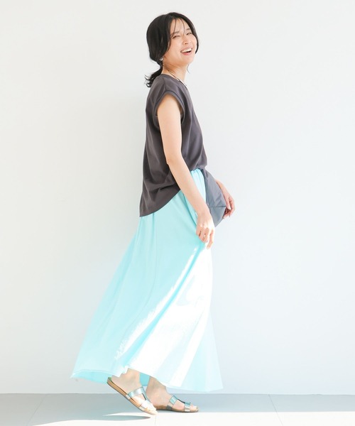 BARNYARDSTORM（バンヤードストーム）の「BARNYARDSTORM / リネンイージーマキシスカート 【WEB限定カラー】ハンドウォッシャブル（スカート・レディース・ブラック/カーキ/ライトブルー/モカ/イエロー・FREE）」の13枚目の写真